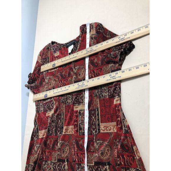 Connected Apparel Dress 14 Cap Sleeve Boho Vacation Clueless Preppy Pullover - Picture 7 of 8